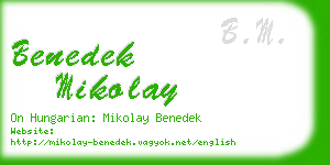 benedek mikolay business card